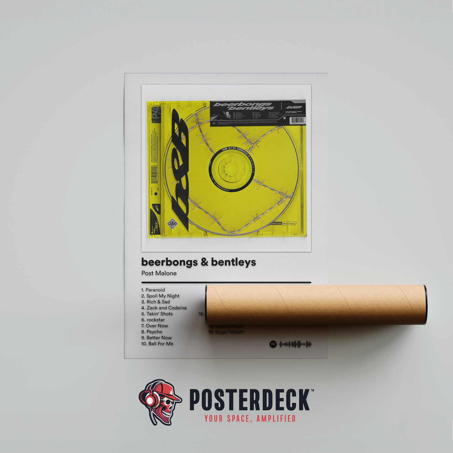 Post Malone 'Beerbongs & Bentleys' Album Poster