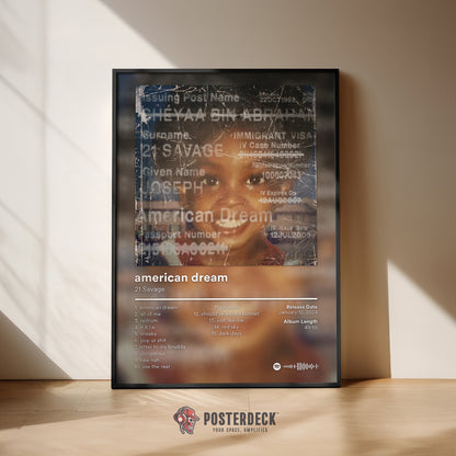 21 Savage 'American Dream' Album Poster