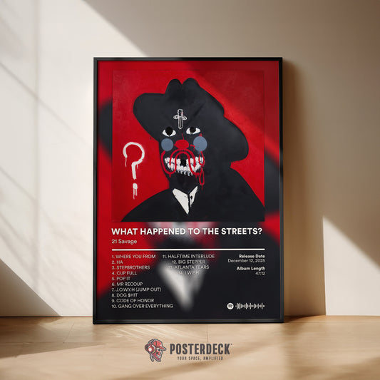 21 Savage 'What Happened To The Streets?' Album Poster