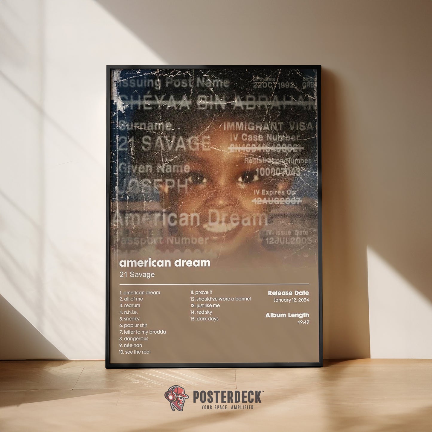 21 Savage 'American Dream' Album Poster