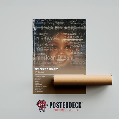 21 Savage 'American Dream' Album Poster
