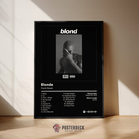 Frank Ocean 'BLONDE' (Classic B&W) Album Poster