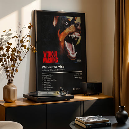 21 Savage & Offset & Metro Boomin 'Without Warning' Album Poster