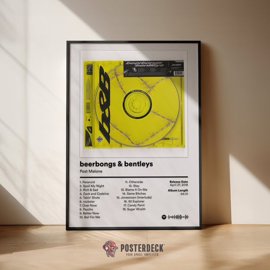 Post Malone 'Beerbongs & Bentleys' Album Poster