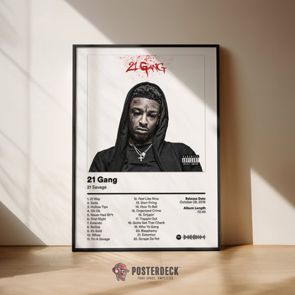21 Savage '21 Gang' Album Poster
