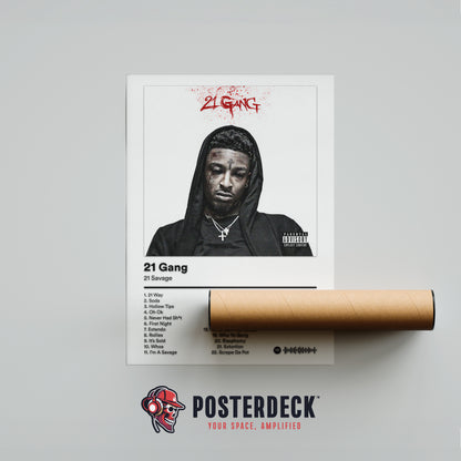 21 Savage '21 Gang' Album Poster