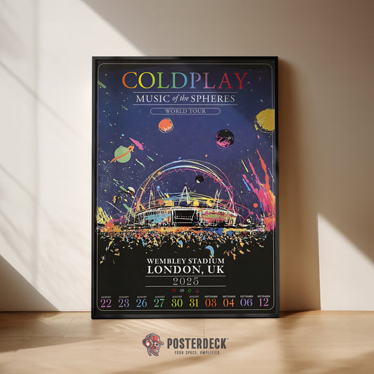 Coldplay 'Music Of The Spheres - Wembley' Poster