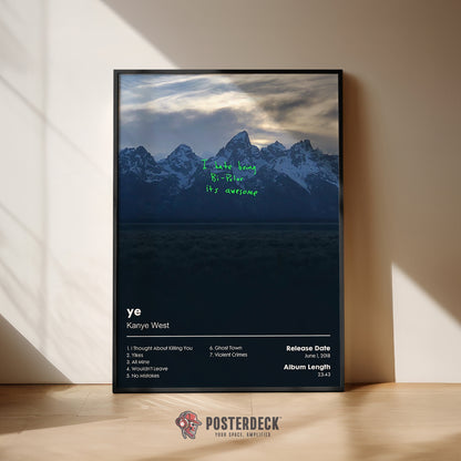 Kanye West 'YE' Album Poster