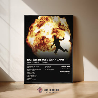 Metro Boomin & 21 Savage 'NOT ALL HEROES WEAR CAPES' Album Poster