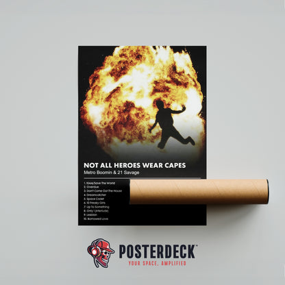 Metro Boomin & 21 Savage 'NOT ALL HEROES WEAR CAPES' Album Poster