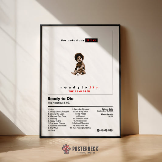 The Notorious B.I.G 'Ready To Die' (The Remaster) Album Poster