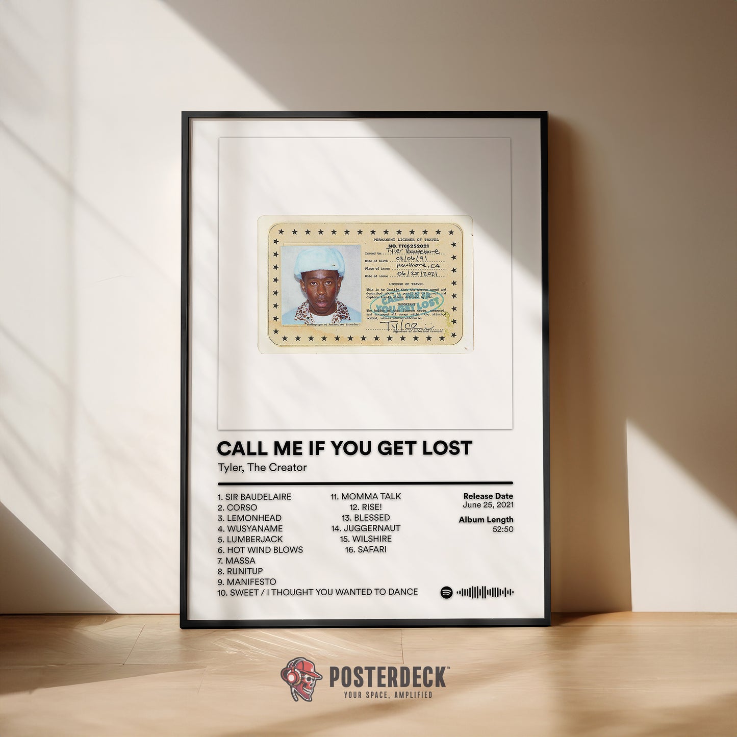 Tyler The Creator 'Call Me If You Get Lost' Album Poster