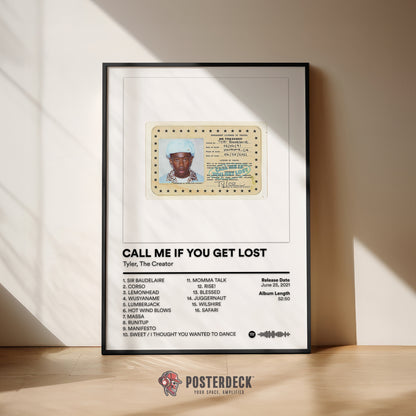 Tyler The Creator 'Call Me If You Get Lost' Album Poster